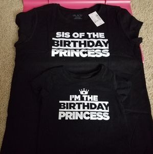 Birthday princess shirt and Matching Sis shirt